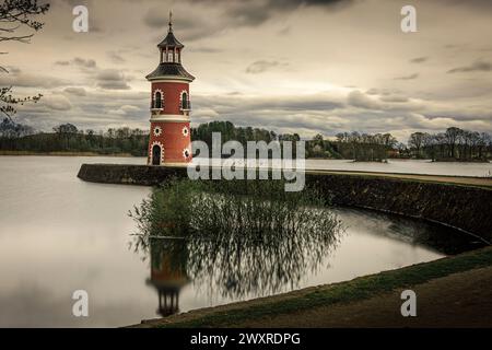 Leuchtturm in Moritzburg in Sachsen Stockfoto