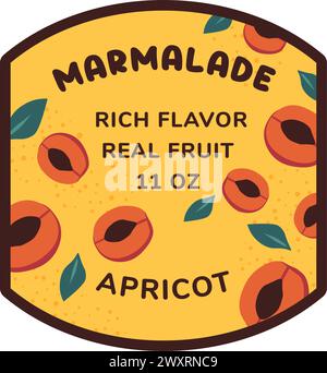 Aprikosenmarmelade Verpackung Design Vektor Stock Vektor