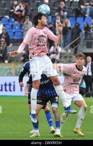 Angeführt von Edoardo Soleri (Palermo) während des Spiels Pisa SC vs Palermo FC, italienischer Fußball Serie B in Pisa, Italien, 01. April 2024 Stockfoto