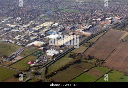 Luftaufnahme des Clifton Moor Area in York, Großbritannien Stockfoto