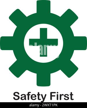 „Safety First“-Symbol Vektordarstellung Symboldesign Stock Vektor