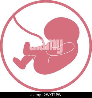 Einfaches Design mit Vektorillustration für Fetus-Symbole Stock Vektor