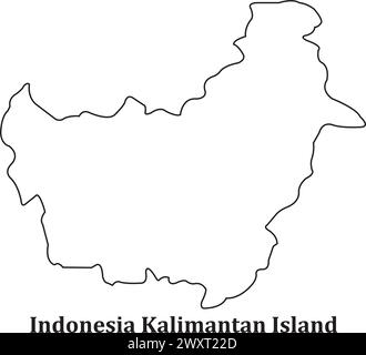 indonesisch kalimantan Karte Icon Vektor einfaches Design Stock Vektor