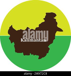 indonesisch kalimantan Karte Icon Vektor einfaches Design Stock Vektor