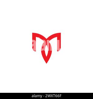 M einfaches Logo-Design. Symbol für Buchstabe M Stock Vektor