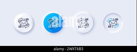 Symbol für E-Mail-Zeile. Kommunikation durch Buchstabenzeichen. Zeilensymbole. Vektor Stock Vektor