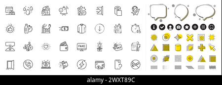 Satz von Symbolen für Lieferkalender, Dieselstation und Call Center Line für die Web-App. Piktogrammsymbol Vektor Stock Vektor