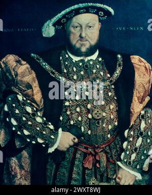 Porträt von Heinrich VIII. Von England, Gemälde des deutsch-schweizerischen Künstlers Hans Holbein dem Jüngeren, 16. Jahrhundert Stockfoto