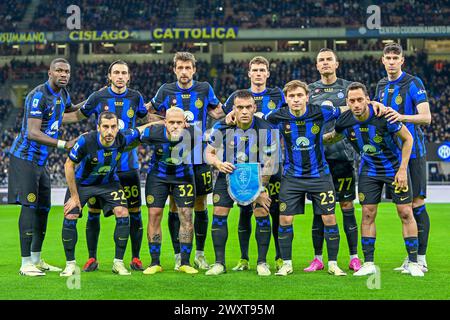 Mailand, Italien. April 2024. Das Startelf von Inter für das Spiel der Serie A zwischen Inter und Empoli bei Giuseppe Meazza in Mailand. (Foto: Gonzales Photo/Alamy Live News Stockfoto