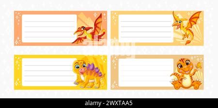 Stickerdesign mit niedlicher Dinosaurier-Vektor-Illustration Stock Vektor