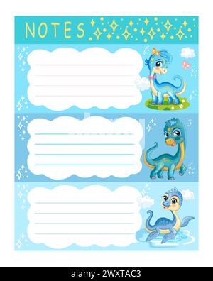 Stickerdesign mit niedlicher blauer Dinosaurier-Vektor-Illustration Stock Vektor
