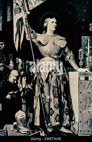 Joan of Arc bei der Krönung von Karl VII., Gemälde des französischen Künstlers Jean Auguste Diminique Ingres, 1800er Jahre Stockfoto