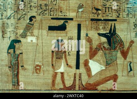 Papyrus-Inschrift aus dem Buch Daed von Ani, Ägypten Stockfoto