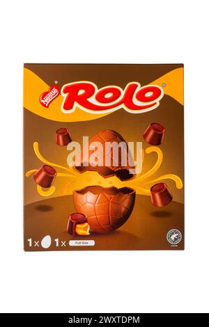 Nestle Rolo Osterei in Box Verpackung isoliert auf weißem Hintergrund Stockfoto