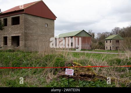 Verlorenes Dorf Imber. Stockfoto