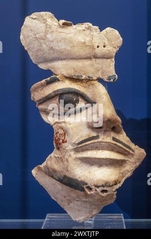 Mumienmaske, Ägypten, altes Königreich, 23. Jahrhundert v. Chr., Puschkin Staatliches Museum der Schönen Künste, Moskau, Russland Stockfoto