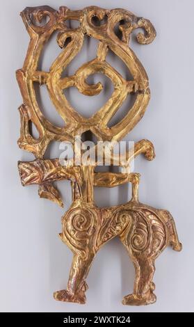 Hirschfigur, verziert mit Gold, 5. Jh. v. Chr., sarmatische Kunst, Puschkin Staatliches Museum der Schönen Künste, Moskau, Russland Stockfoto