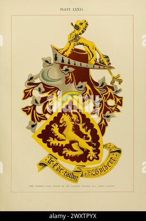 Die Garter Stall Plate von Sir Gilbert Talbot, KG Lord Talbot. Aus der Kunst der Heraldik : an Encyclopædia of Armory von Fox-Davies, Arthur Charles Stockfoto