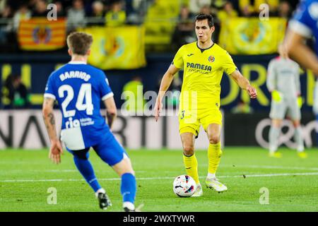 Aissa Mandi von Villarreal während des spanischen Meisterschaftsspiels La Liga zwischen Villarreal CF und Atletico de Madrid am 1. April 2024 im Estadio de la Ceramica in Vila-Real, Spanien Stockfoto