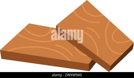 Vektor-Holzbrett-Symbol. Holzdielen Illustration isoliert auf weißem Hintergrund. Braunes Holzstapelbild Stock Vektor