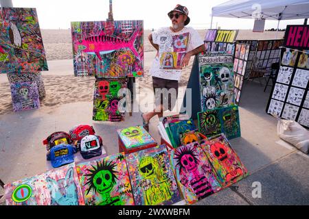Künstler Sticky Shaw. Venice Beach, Venedig, Los Angeles, Kalifornien, Vereinigte Staaten von Amerika Stockfoto