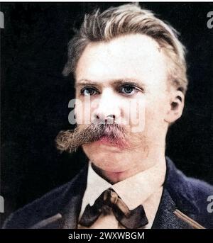 FRIEDRICH NIETZSCHE (1844-1900) deutscher Philosoph und Dichter um 1875 Stockfoto