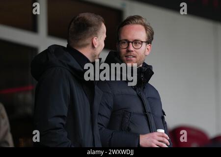 Rotterdam, Niederlande. April 2024. ROTTERDAM, 02.04.2024, Van Donge & de Roo Stadion, niederländischer Fußball Eredivisie, Saison 2023/2024. Daan Bovenberg Algemeen Regisseur vor dem Spiel Excelsior - PSV Credit: Pro Shots/Alamy Live News Stockfoto