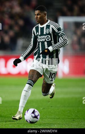 LONDON, Großbritannien - 30. März 2024: Marcus Rashford von Manchester United im Spiel der Premier League zwischen Brentford FC und Manchester United Stockfoto