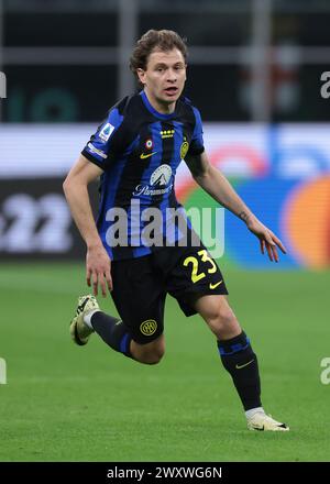 Mailand, Italien. April 2024. Nicolo Barella vom FC Internazionale während des Spiels der Serie A in Giuseppe Meazza, Mailand. Der Bildnachweis sollte lauten: Jonathan Moscrop/Sportimage Credit: Sportimage Ltd/Alamy Live News Stockfoto