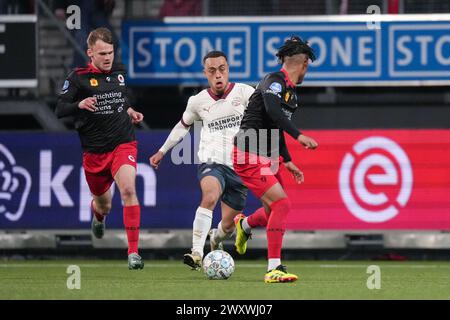 Rotterdam, Niederlande. April 2024. ROTTERDAM, 02.04.2024, Van Donge & de Roo Stadion, niederländischer Fußball Eredivisie, Saison 2023/2024. PSV Spieler Sergino Dest während des Spiels Excelsior - PSV Credit: Pro Shots/Alamy Live News Stockfoto