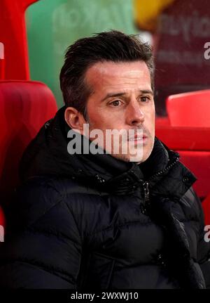 Fulham-Manager Marco Silva vor dem Spiel der Premier League auf dem City Ground, Nottingham. Bilddatum: Dienstag, 2. April 2024. Stockfoto