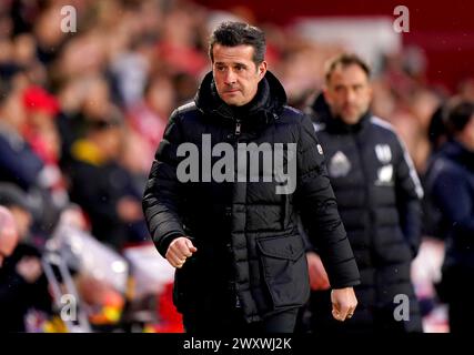 Fulham-Manager Marco Silva vor dem Spiel der Premier League auf dem City Ground, Nottingham. Bilddatum: Dienstag, 2. April 2024. Stockfoto