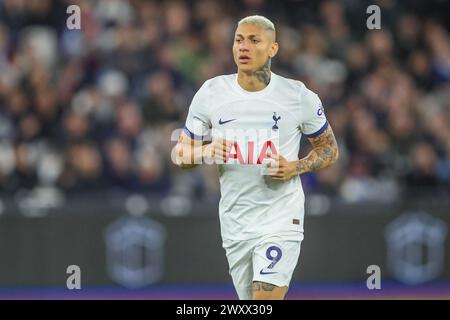 London, Großbritannien. April 2024. Richarlison of Tottenham Hotspur während des Premier League-Spiels West Ham United gegen Tottenham Hotspur im London Stadium, London, United Kingdom, 2. April 2024 (Foto: Gareth Evans/News Images) in London, United Kingdom am 2. April 2024. (Foto: Gareth Evans/News Images/SIPA USA) Credit: SIPA USA/Alamy Live News Stockfoto