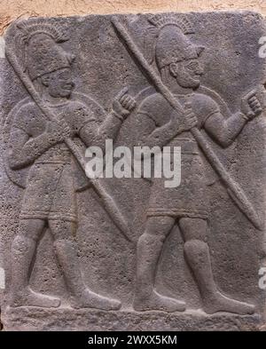 Teshup Stele, späthetitische Zeit, Basalt, 8. Jahrhundert v. Chr., Archäologiemuseum, Gaziantep, Provinz Gaziantep, Türkei Stockfoto