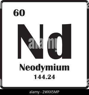 Neodym-Element Symboldesign mit Vektorsymbolen Stock Vektor