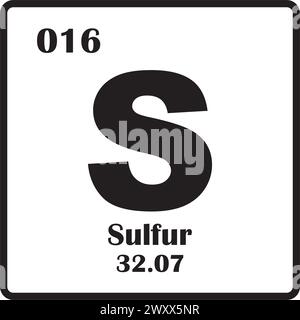Schwefelelement Symbol Vektor Illustration Symbol Vorlage Stock Vektor