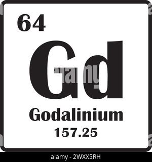 Gadolinium Element Symbol Vektor Illustration Symbol Design Stock Vektor