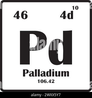 Palladium Element Symbol Vektor Illustration Symbol Design Stock Vektor