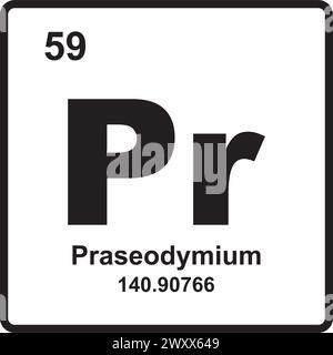 Praseodym Element Symbol Vektor Illustration Symbol Design Stock Vektor