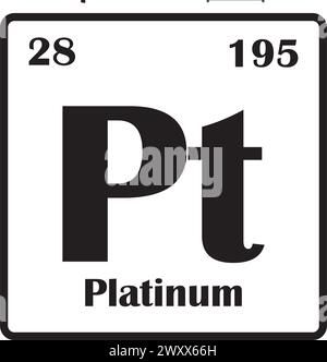 Periodische Platinum Element Symbol Vektor Illustration Symbol Design Stock Vektor