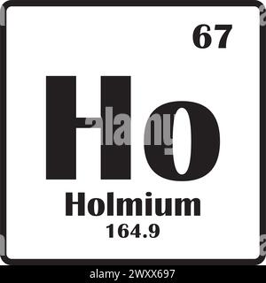 Holmium-Element-Symbol-Vektor-Illustration Symbolvorlage Stock Vektor