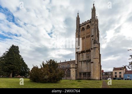 Die Kirche St Cuthbert, St Cuthbert Street, Wells, Somerset, England, Großbritannien: eine Kirche aus dem 13. Jahrhundert, die im 15. Jahrhundert geändert wurde Stockfoto