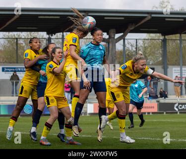 London City Lionesses gegen Sheffield Utd im Princes Park, Dartford, in der Barclays Womens Championship 31. März 2024 Stockfoto