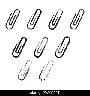 Büroklammer-Symbolsatz. Vektor-Illustration für Büromaterialien. EPS 10. Stock Vektor
