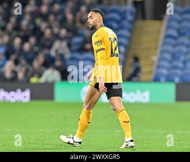 Burnley, Großbritannien. April 2024. Matheus Cunha von Wolverhampton Wanderers, während des Premier League-Spiels Burnley gegen Wolverhampton Wanderers in Turf Moor, Burnley, Vereinigtes Königreich, 2. April 2024 (Foto: Cody Froggatt/News Images) in Burnley, Vereinigtes Königreich am 2. April 2024. (Foto: Cody Froggatt/News Images/SIPA USA) Credit: SIPA USA/Alamy Live News Stockfoto