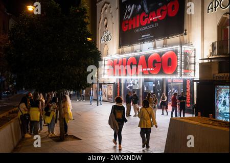 Madrid, Spanien. März 2024. Der Musical-Hit der Broadway-Produktion Chicago spielt derzeit im Apolo Theater in Spanien. Quelle: SOPA Images Limited/Alamy Live News Stockfoto