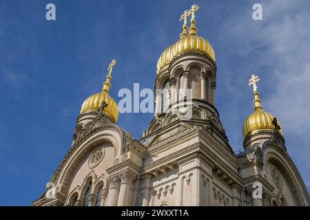 Russisch-Orthodoxe Kirche, Neroberg, Wiesbaden, Hessen, Deutschland Stockfoto