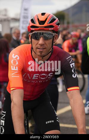 Kanbo, Spanien. April 2024. CASTROVIEJO Jonathan VON INEOS Grenadiers während des Itzulia Baskenland 2024, Radrennen, Stage 2 Irun - Kanbo, am 2. April 2024 in Kanbo, Spanien - Foto Laurent Lairys/ABACAPRESS.COM Credit: Abaca Press/Alamy Live News Stockfoto