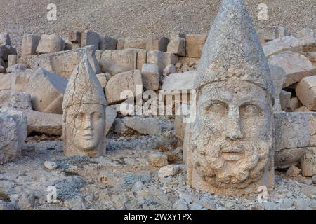Westterrasse, Mount Nemrut, Nemrud, Provinz Adiyaman, Türkei Stockfoto
