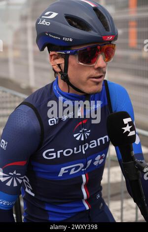 Kanbo, Espagne. April 2024. David Gaudu von Groupama-FDJ während des Itzulia Baskenland 2024, Radrennen, Stage 2 Irun - Kanbo, am 2. April 2024 in Kanbo, Spanien - Foto Laurent Lairys/DPPI Credit: DPPI Media/Alamy Live News Stockfoto